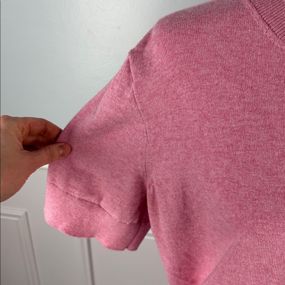J. Crew Cashmere Blend Pink Top XL Short-Sleeve Sweater Pink Lady Balletcore - Picture 7 of 14